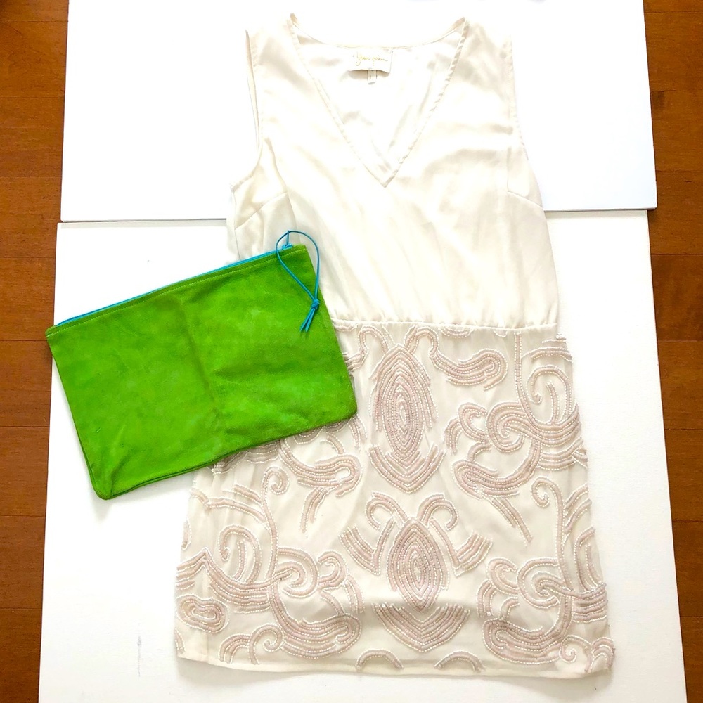 Lime Green Suede Clutch